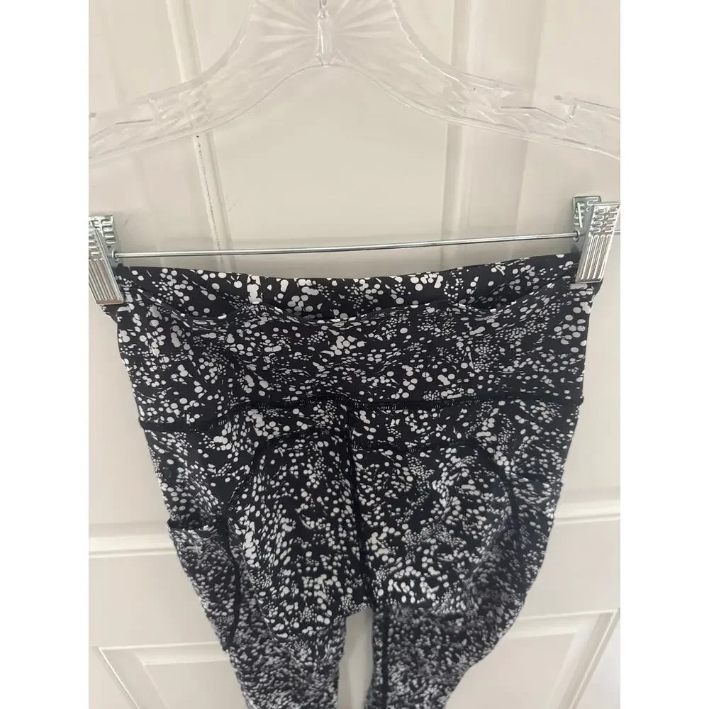 Lululemon Wunder Under Crop II Black Chirasu Black Spotted 19" Inseam Nulux 4 - Picture 10 of 12